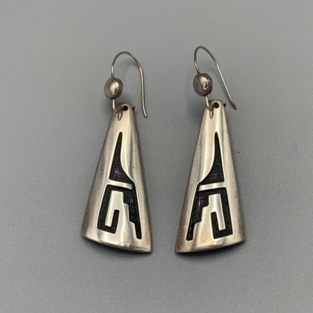 21166 Bernard Dawahoya Hopi Overlay Earrings