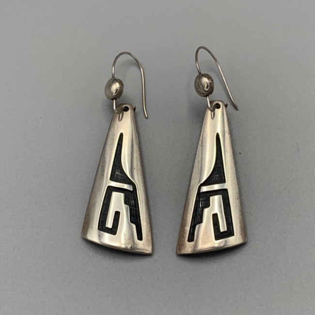 21166 Bernard Dawahoya Hopi Overlay Earrings