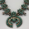 Zuni Historic Squash Blossom Neclace front close