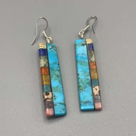 21188 Kewa Mary Louise Tafoya Multistone earrings