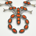 navajo coral squash blossom necklace set 1of3 3123 3