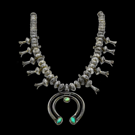 navajo squash blossom necklace large 3102 1