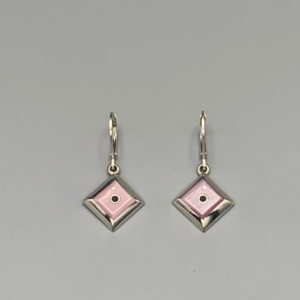 veronica benally navajo pink mussel shell earrings front
