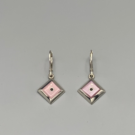 veronica benally navajo pink mussel shell earrings front