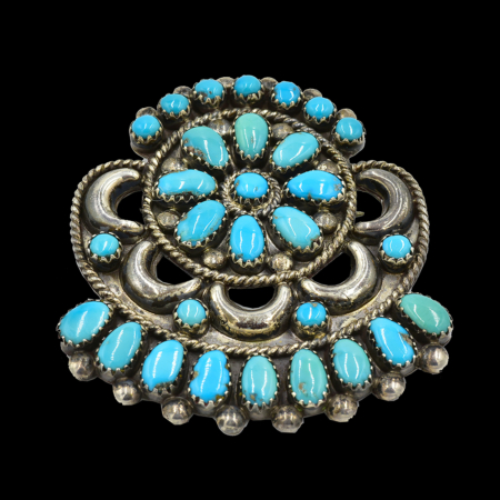 zuni vintage turquoise pin pendant alberta ondelacy 3290 1